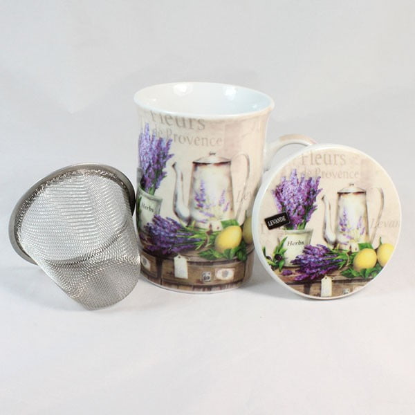 Šalica s filterom i poklopcem Fleurs de Provence