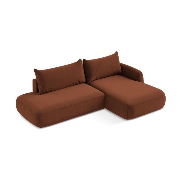 Sklopiva kutna garnitura boja terakote (s desnim kutom/s ležaljkom) Hale – Makamii-image-2