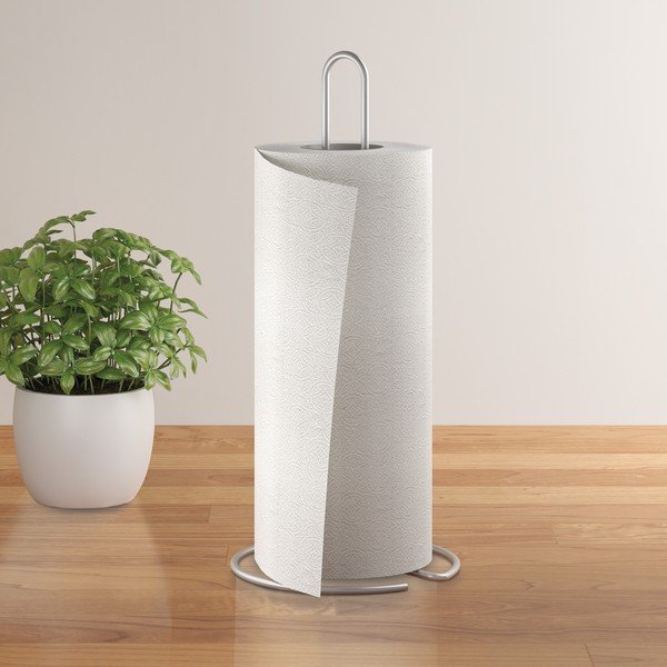 Željezan stalak za papirnate ručnike u sjajno srebrnoj boji ø 14 cm Luxy – Metaltex-image-1