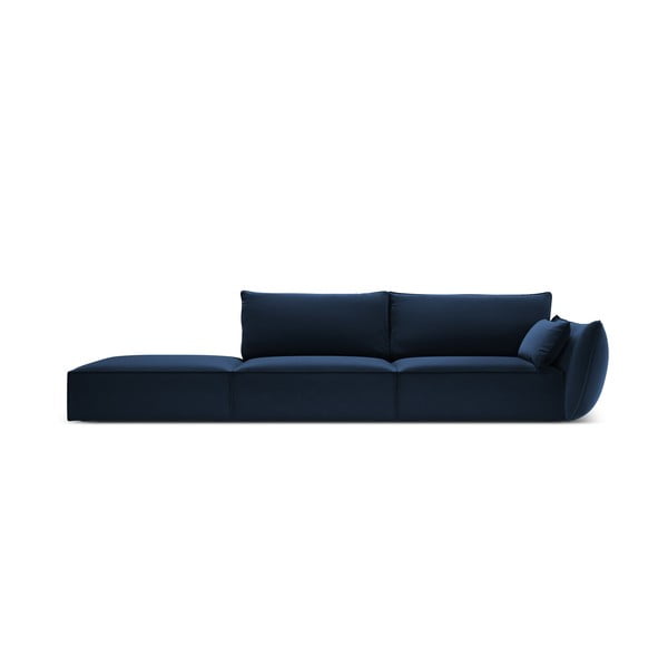 Tamno plava baršunasta sofa s desnim kutom 264 cm Vanda – Mazzini Sofas