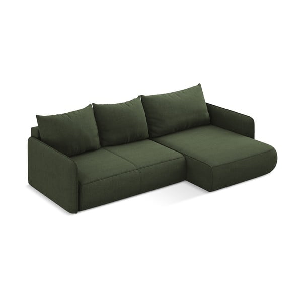 Zelena sklopiva/s prostorom za odlaganje kutna garnitura (s desnim kutom) Nanea – Makamii-image-4