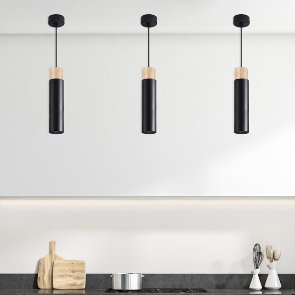 Crna viseća svjetiljka s metalnim sjenilom Claro – Candellux Lighting-image-1