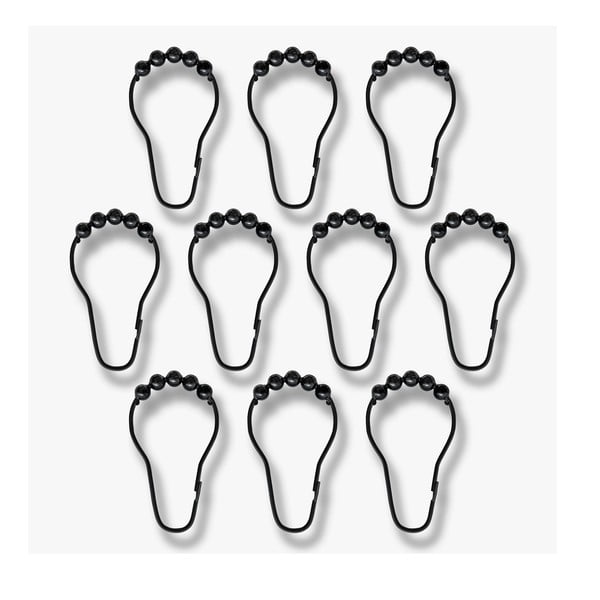 Crne kuke za zavjesu za tuš u setu 10 kom Aqua – Mette Ditmer Denmark-image-3