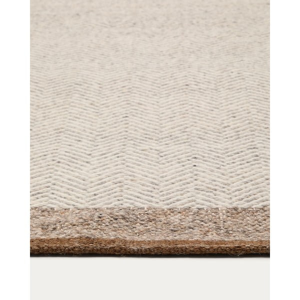 Bež obostrani/ručno rađen vunen tepih 200x300 cm Nifelia – Kave Home-image-2