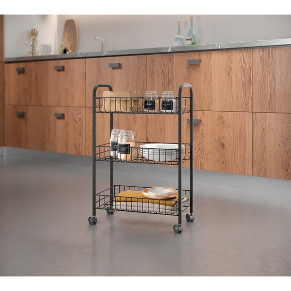 Crna kolica od nehrđajućeg čelika Metaltex Lugano Lava-image-3