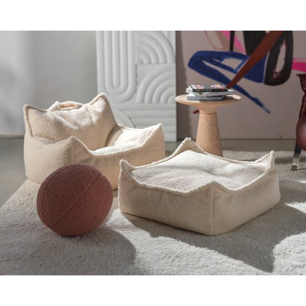 Krem vreća za bebe od bouclé tkanine Square – Wigiwama-image-3