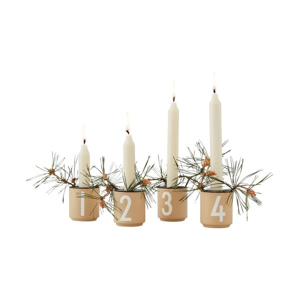 Set od 4 porculanska svijećnjaka Design Letters Mini-image-2