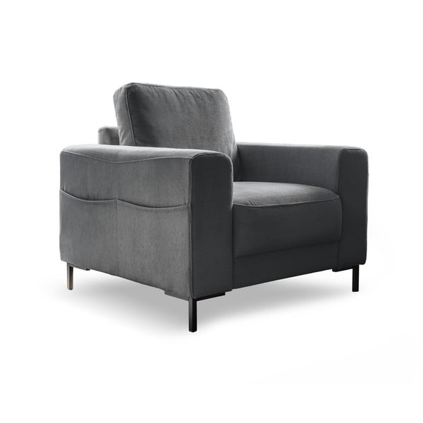 Tamno siva fotelja od samta Lofty Lilly – Miuform
