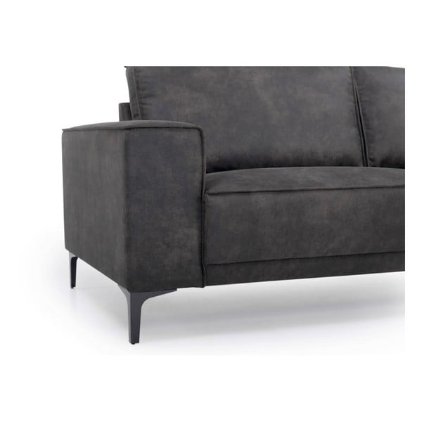 Antracitno siva sofa od imitacije kože 164 cm Copenhagen – Scandic-image-4