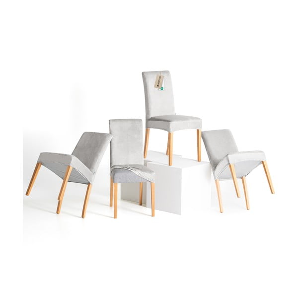 Svijetlo sive rastezljive presvlake 4 kom za stolicu 48 cm Sento – Restilo