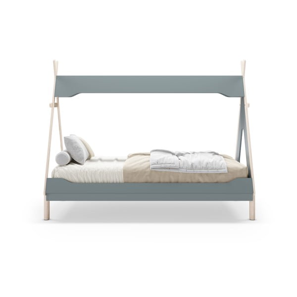 Petrolej zeleni dječji krevet od masivnog bora u obliku kućice 90x190 cm Nora – Marckeric-image-4