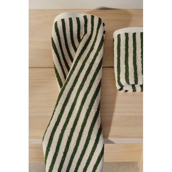 Zeleni/krem pamučni ručnici u setu 2 kom 30x50 cm Dixie – Jotex-image-1