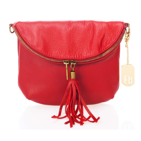 Crvena torbica od prave kože Federico Bassi Cassie
