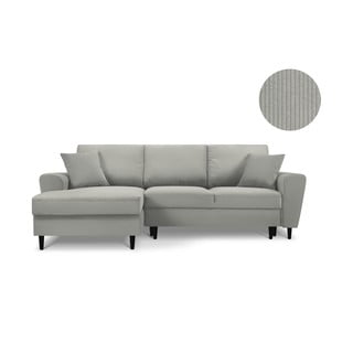 Svijetlo siva kutna sofa od samta Kooko Home Jazz, lijevi kut