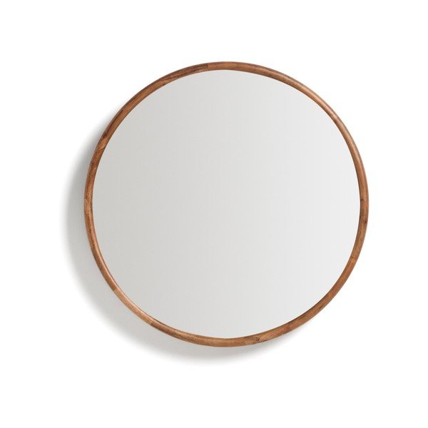 Zidno ogledalo s okvirom od masivnog drveta ø 49,5 cm Berale – Kave Home-image-2