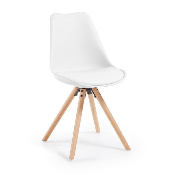 Bijela stolica s bukovim nogama Bonami Essentials Lumos