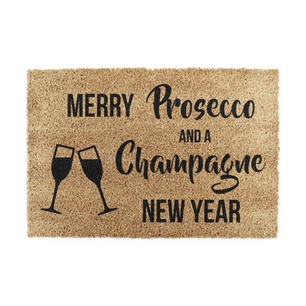 Otirač s božićnim motivom od kokosovih vlakana 40x60 cm Champagne New Year – Artsy Doormats