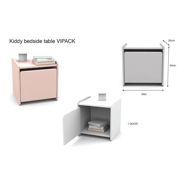 Bijeli dječji noćni ormarić Vipack Kiddy-image-3
