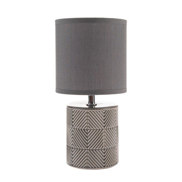 Siva stolna lampa s tekstilnim sjenilom (visina 27 cm) – Dakls