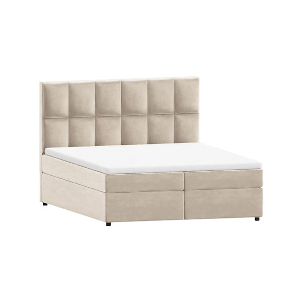 Bež boxspring krevet s prostorom za odlaganje 180x200 cm Flip – Ropez