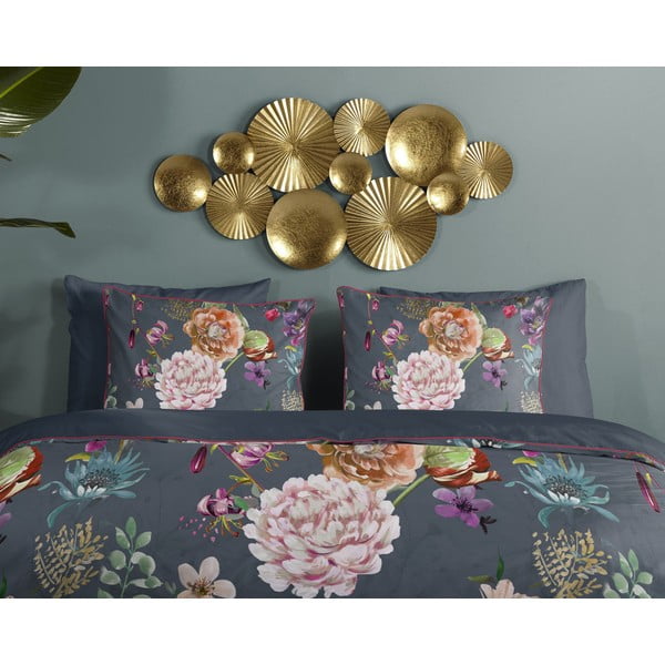 Antracitno siva posteljina za bračni krevet/za produženi krevet od pamučnog satena 240x220 cm Parma – Descanso-image-2