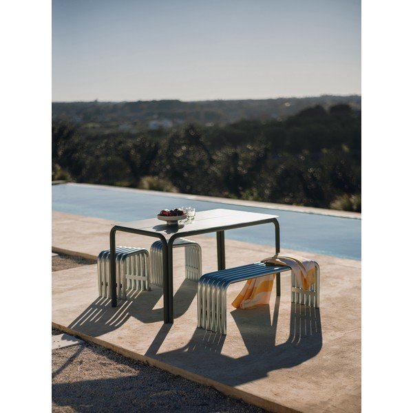 Metalna vrtna klupa u srebrnoj boji Nokk – noo.ma-image-2