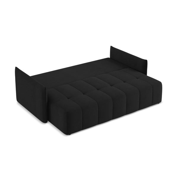 Crna sklopiva/s prostorom za odlaganje sofa 225 cm Moku – Makamii-image-4