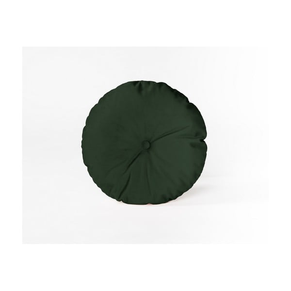 Okrugli ukrasni jastuk s baršunastom navlakom Velvet Atelier Dark Green, ⌀ 45 cm