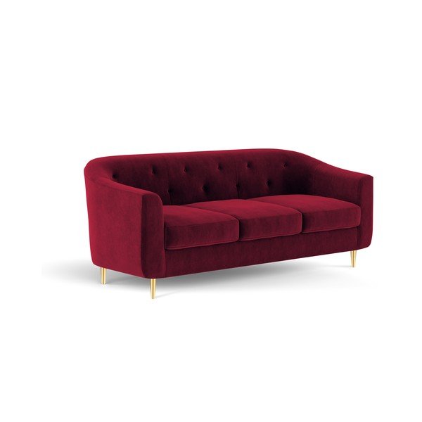 Sofa od crvenog baršuna Kooko Home Corde, 175 cm-image-4