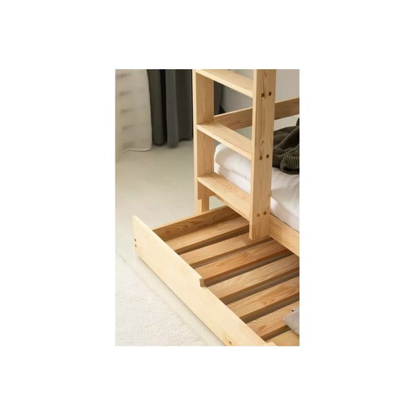 Dječji krevet na kat/s dodatnim ležajem s prostorom za odlaganje s podnicom 80x160 cm u prirodnoj boji CLPBN – Adeko-image-3