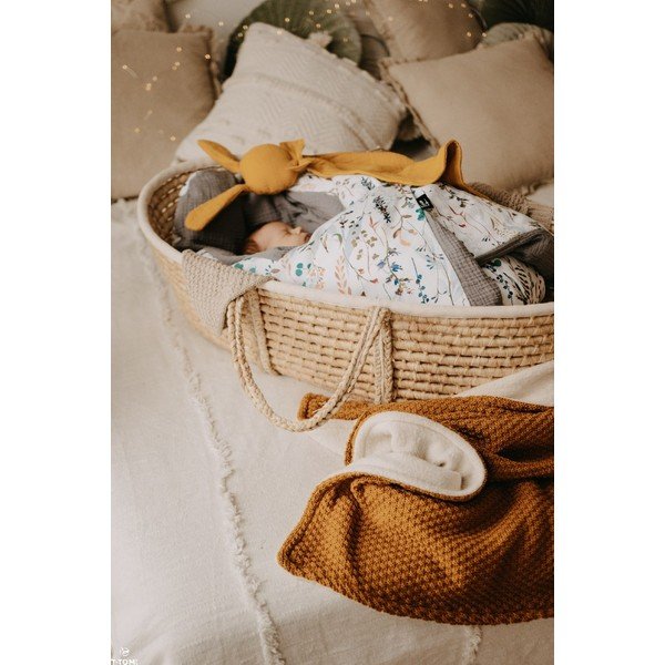 Senf žuta pletena deka za bebe 80x100 cm – T-TOMI-image-1