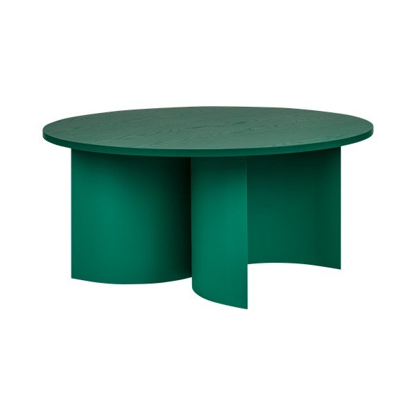 Zeleni okrugao stolić za kavu s pločom stola u dekoru jasena ø 95 cm Gavo – noo.ma