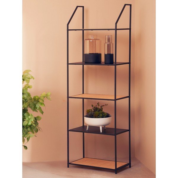 Crni/u prirodnoj boji metalni regal 61x179x34 cm Depok – Premier Housewares-image-2