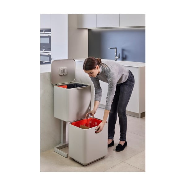 Bež željezna kanta za smeće za odvojeni otpad 60 l Totem Max – Joseph Joseph-image-3