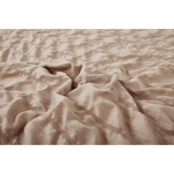 Smeđa posteljina za krevet za jednu osobu od krepa 140x200 cm Naomi – My House-image-3