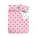 Bijela/ružičasta posteljina za bračni krevet/za produženi krevet 230x220 cm Disco Cherries Stripes – Catherine Lansfield