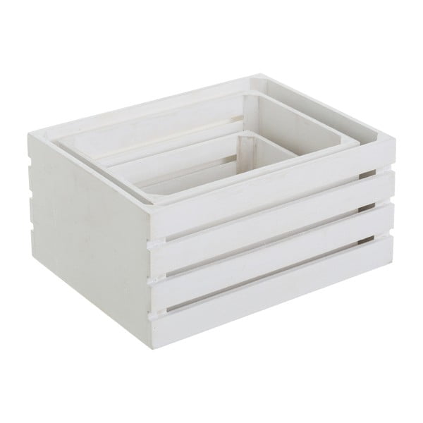 Bijele kutije za pohranu u setu  3 kom 31x23x15 cm – Casa Selección-image-1