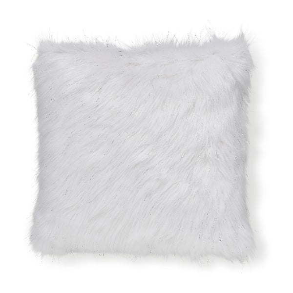Bijela navlaka za jastuk od umjetnog krzna Catherine Lansfield Metallic Fur, 45 x 45 cm