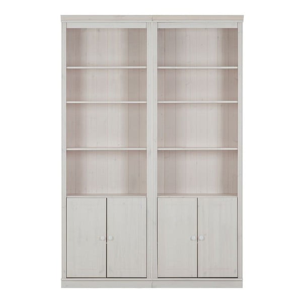 Bijela biblioteka od masivnog bora 148x223 cm Anita – Støraa