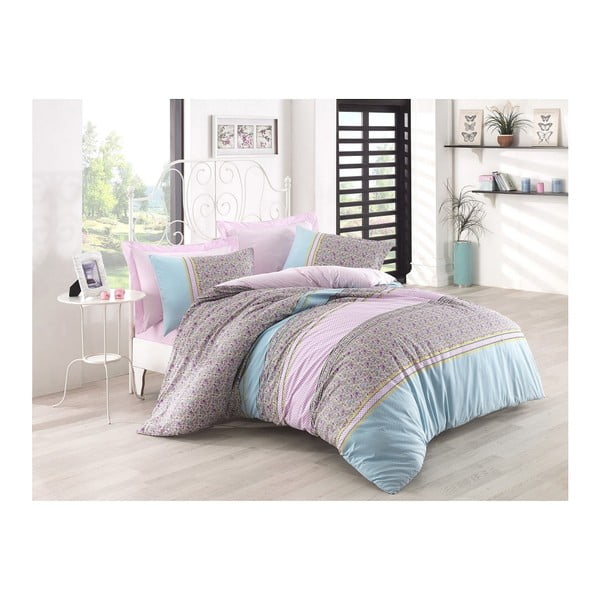 Pamučna posteljina s plahtama i 2 jastučnice Laila, 200 x 220 cm