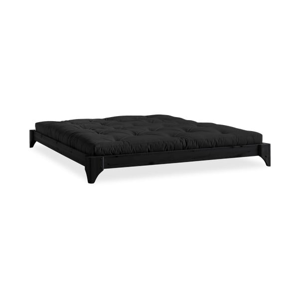 Bračni krevet od borovine s madracem Karup Design Elan Comfort Mat Black/Black, 140 x 200 cm