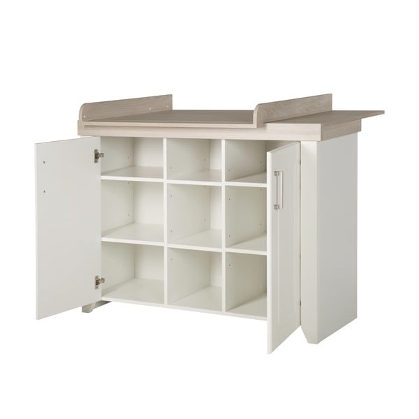 Bijela niska dječja komoda u dekoru brijesta s promjenjivim stolom 120x98 cm Felicia – Roba-image-4