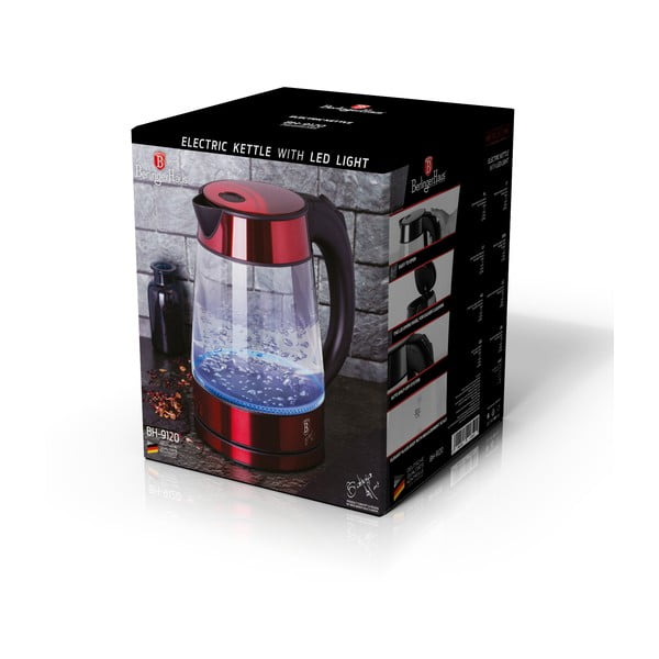 Crveno kuhalo za vodu 1,7 l Burgundy Metallic Line - BerlingerHaus-image-4