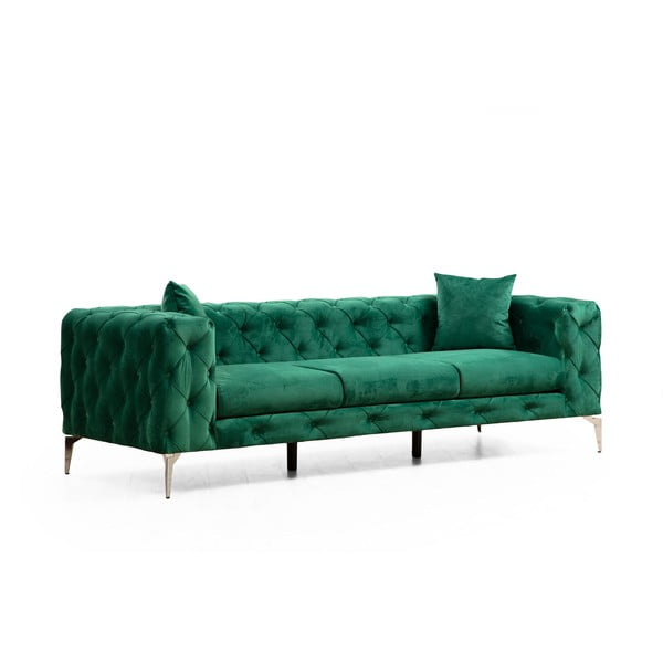 Tamno zelena baršunasti sofa 237 cm Como – Artie