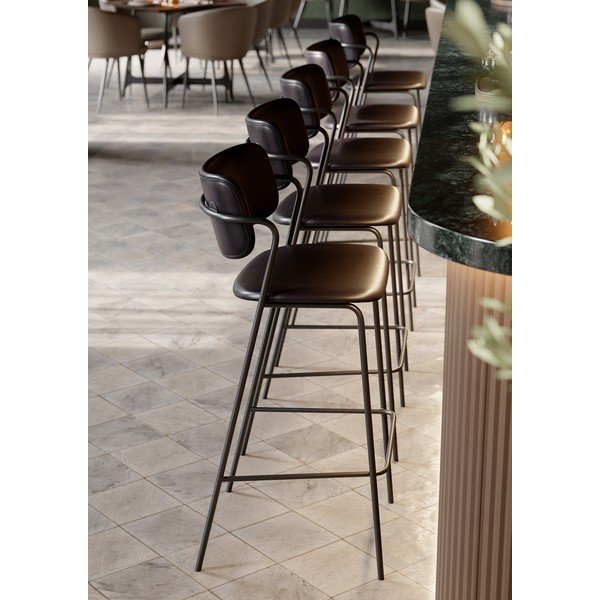 Crna barska stolica od imitacije kože DAN-FORM Denmark Zed, visina 107 cm-image-1