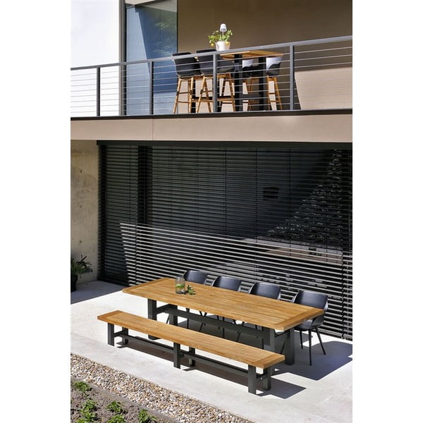 Crna/u prirodnoj boji vrtna klupa Yasmani – Hartman-image-1