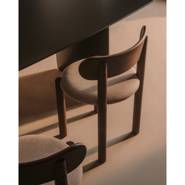 Smeđe/krem blagovaonske stolice u setu 2 kom od punog hrasta Nebai – Kave Home-image-2