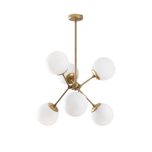 Bijela/u zlatnoj boji viseća svjetiljka sa staklenim sjenilom ø 55 cm Gondol – Opviq lights