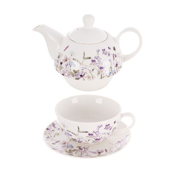 Bijeli/ljubičasti porculanski servis za čaj Louka – Orion-image-2