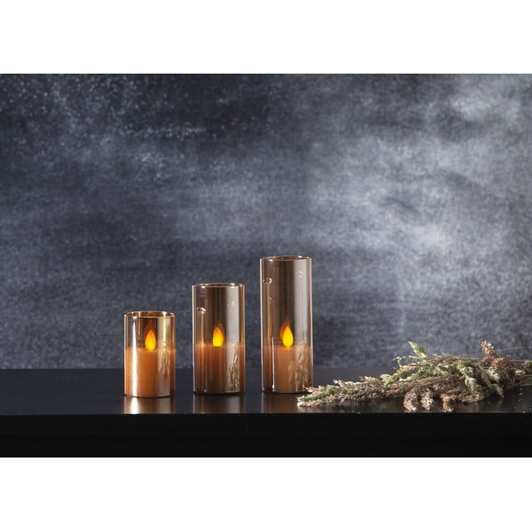 Narančasta LED voštana svijeća u Star Trading M-Twinkle staklu, visina 7,5 cm-image-2